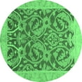 thumbnail image 1 of Ahgly Company Indoor Round Abstract Emerald Green Modern Area Rugs, 7' Round, 1 of 4