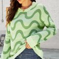 thumbnail image 3 of Vedolay Women's Sweaters Womens V Neck Long Sleeve Pullover Sweaters Casual Lapel Collar Knit Tops,Green M, 3 of 5