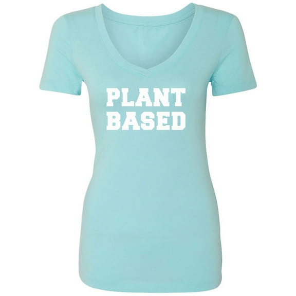 PLANT BASED Womens V-Neck T-Shirt