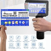 Phezer P16-1 Handheld Inkjet Printer, Portable Handheld Printer Print Hight 0.08-1 Inch with 4.3 Screen, Intelligent 360° Coding Machine for Expiry Date/Time/Barcode/QR Code/Logo/Label, 25 Languages