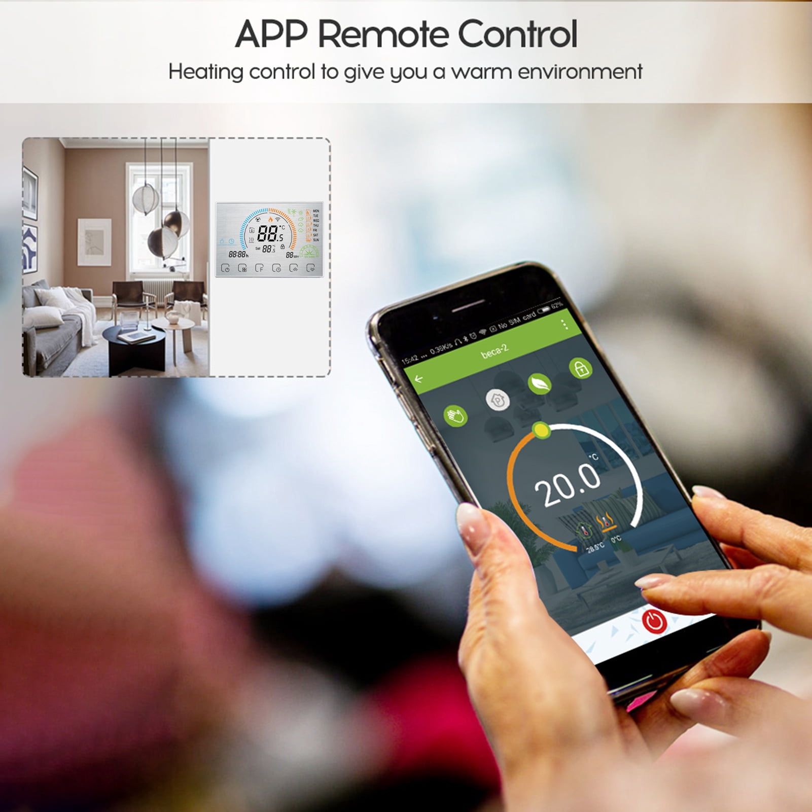 Tomfoto 3A 95~240V Boiler Heating Energy Saving Smart Thermostat with  Touchscreen LCD Display Weekly Programmable Room Temperature Controller Home  Improvement Product - Walmart.com