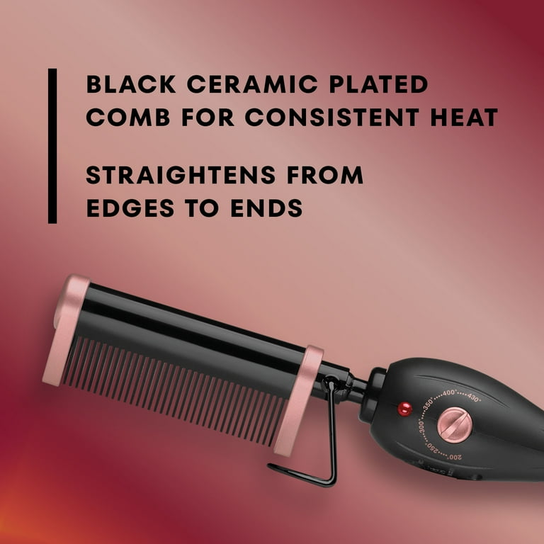 Gold N Hot Professional Ceramic Pressing and Styling Comb Black