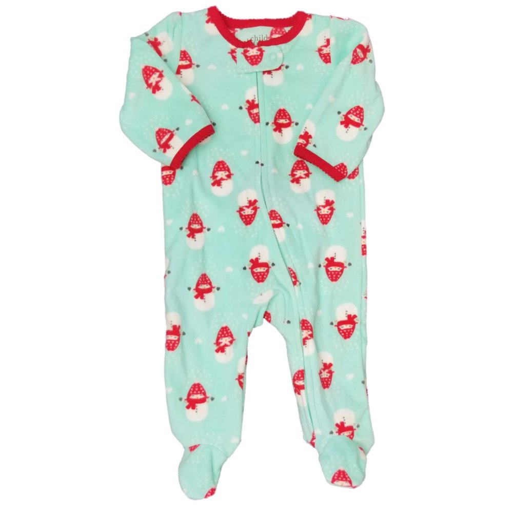 Carter's Carters Girls Mint Fleece Snowman Sleeper Holiday Christmas Carter's Carters Girls Mint Fleece Snowman Sleeper Holiday Christmas