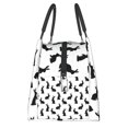 thumbnail image 7 of Lafuoo Black Rabbit Pattern Portable Aluminum Film Insulated Refrigerated Lunch Bag, Zippered Cooler Bag/Hot Bag for Food and Beverag-One Size, 7 of 7