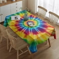 thumbnail image 2 of Colorful Tie Dye Mandala Pattern Rectangle Tablecloth 60"x84",Waterproof Polyester Rectangle Table Cloth, Wipeable Spillproof Polyester Tablecloth for Dining, Camping, Indoor and Outdoor, 2 of 5
