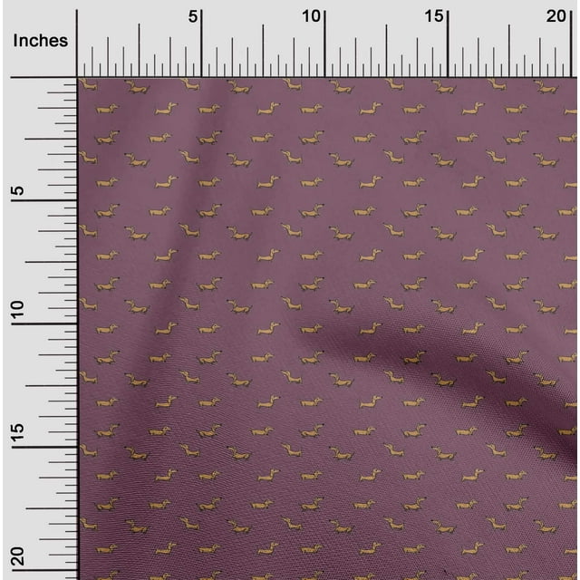 oneOone Cotton Poplin Fabric Dachshund Dog Print Sewing Fabric BTY 42 Inch Wide