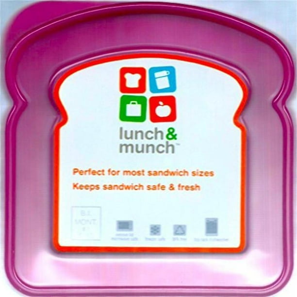 Lunch & Munch Plastic Lunch Box Sandwich Storage Container ...