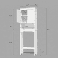 thumbnail image 6 of Over-the-Toilet Storage Cabinet with Adjustable Shelf, Aiho 66" Bathroom Space Saver Storage Cabinet, Freestanding - White, 6 of 6