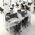 thumbnail image 2 of Hustle 60W 2 Person Cubicle with Tackboard in White/Gray - Engineered Wood, 2 of 6