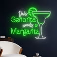 thumbnail image 2 of Handmadetneonsign This Senorita Needs A Margarita Neon Sign, Margaritas LED Light, Cocktail Sign, 2 of 5