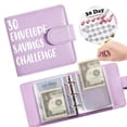 thumbnail image 2 of Portable 30 Envelope Challenge Binder Fashion Practical Savings Book Large Capacity Reusable Pu Cash Deposit Book Save Money, 2 of 8