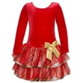 thumbnail image 1 of Bonnie Jean Baby Girls Red Plaid Tiered Knee-Length Christmas Dress, 1 of 2
