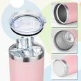 thumbnail image 2 of Vaso de 20 Oz con Tapa, Vasos Aislados de Acero Inoxidable, Vaso de Café de Viaje, Vaso de Agua Aislado Al Vacío de Doble Pared a Granel para Mujer, Hombres, Ella, Él, Oficina en Casa (Rosa), 2 of 8