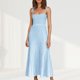 thumbnail image 4 of Vestido de tirantes de espagueti sin espalda PLadies Sling vestido largo sin mangas ropa artística FLhrweasw Para estrenar, 4 of 7