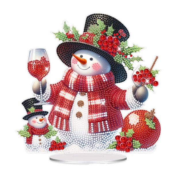 5D DIY Art Decoraciones Mesa Kits Adornos Kit Acrílico Forma Especial Muñeco Nieve Navidad para Oficina en El
