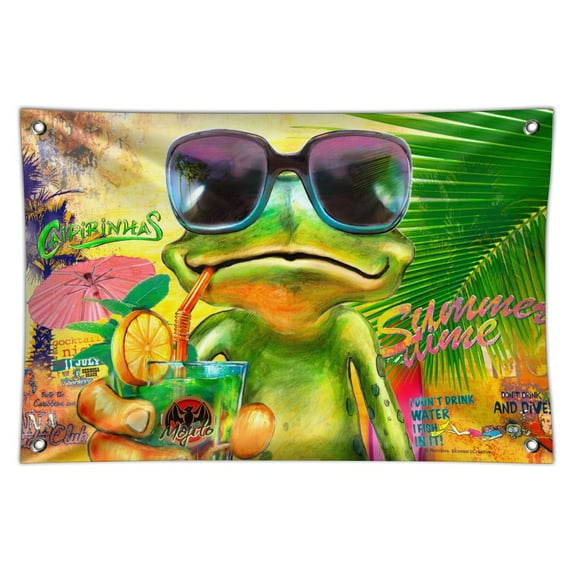 Summertime Vacation Frog Home Business Office Sign