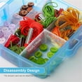 thumbnail image 4 of Craft Storage Box, Casewin Compartments Divider Organizer, 3 Layers 18 Compartments Transparent Detachable Storage Box with Handle for Crafts, Jewelry, Toy, Sewing Accessories (Mixed Color), 4 of 6