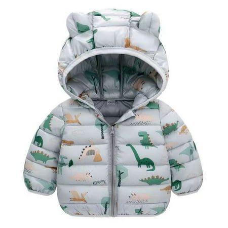 

URMAGIC 1-5T Kid Boy Girl Cartoon Lightweight Winter Coat Hooded Puffer Jacket