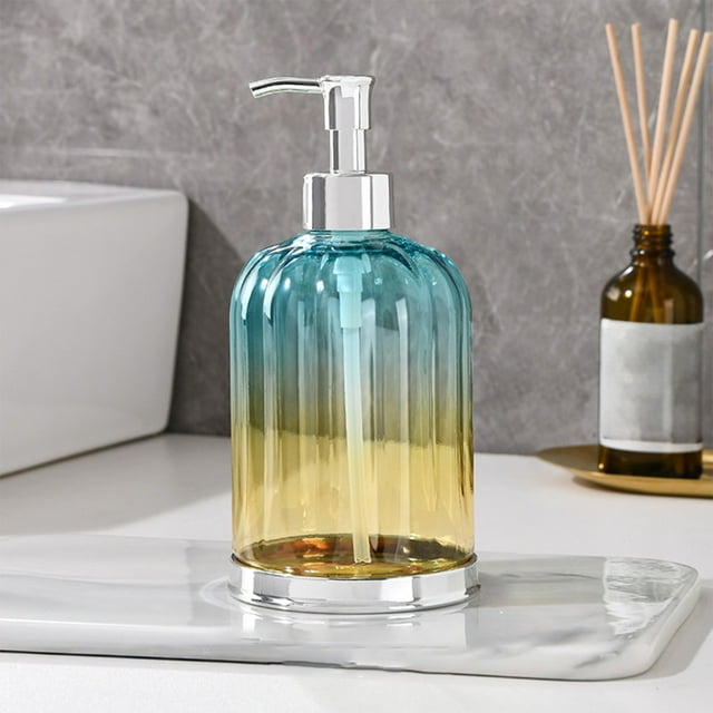 Uuiauoio 450ml Refillable Hand Sanitizer Dispenser Bottle Ergonomic Pump Multi-Room Countertop Essential Bathroom Kitchen Office Eco-Conscious Liquid Container