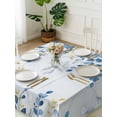 thumbnail image 3 of Blue Eucalyptus Leaves Suqare Tablecloth - 60 x 60 Inch, Watercolor Botanical Weeping Leaf Waterproof & StainResistant Tablecloth, Washable Oil-proof Table Cover for Dining/Party/Wedding/Buffet, 3 of 9