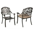 thumbnail image 2 of Magic Union 2 Piece Outdoor Cast Aluminum Dining Chairs with Khaki Cushion, 2 of 6
