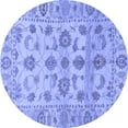 thumbnail image 1 of Ahgly Company Indoor Round Oriental Blue Traditional Area Rugs, 4' Round, 1 of 4