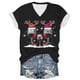 thumbnail image 2 of Fiudx Ofertas Relámpago Moda Mujer Casual Cuello En V Blusa Sólida Manga Corta Camiseta Verano Tops, 2 of 3