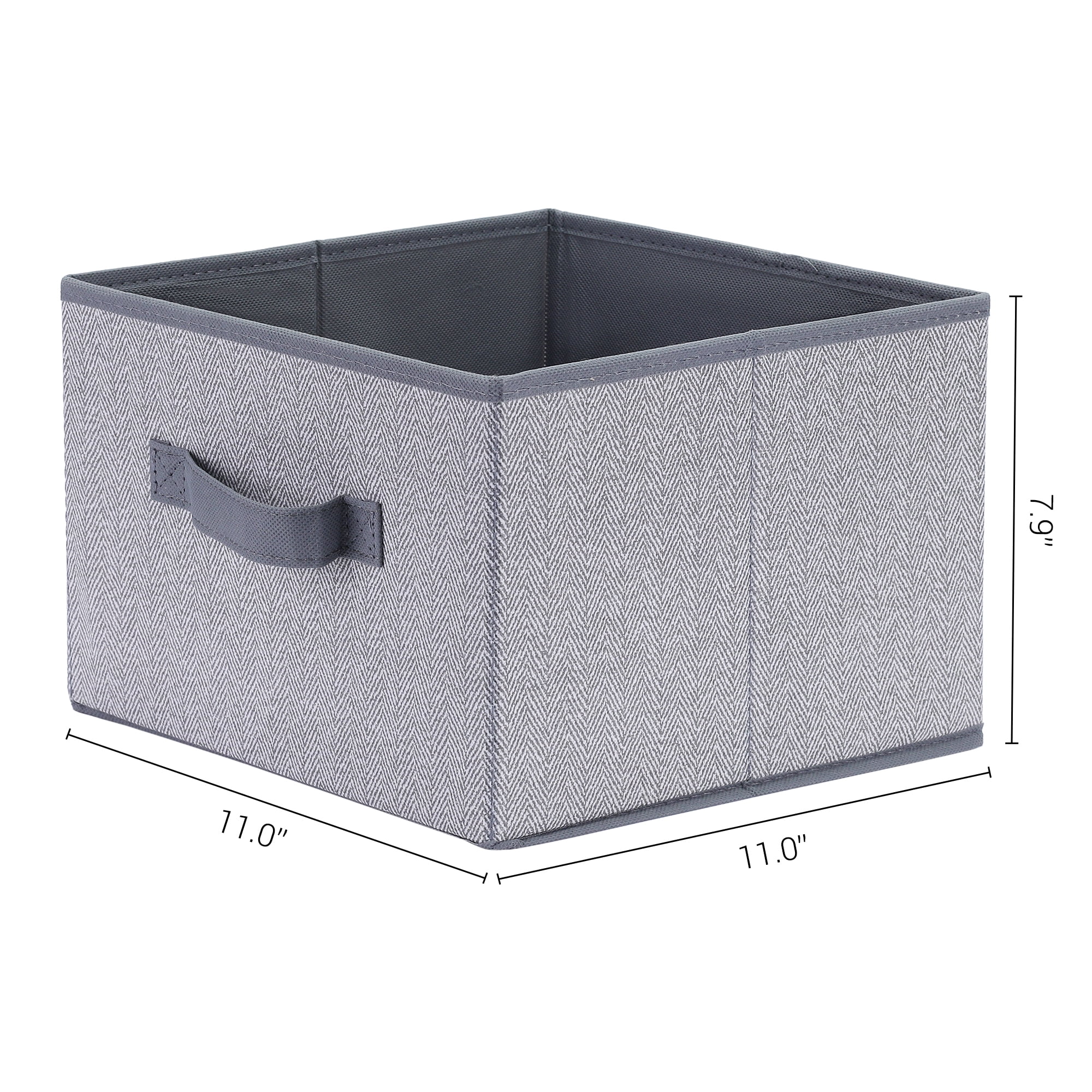 Unique Bargains Storage Cube Bin with Handles 1 Pack Collapsible Storage Basket Grey S
