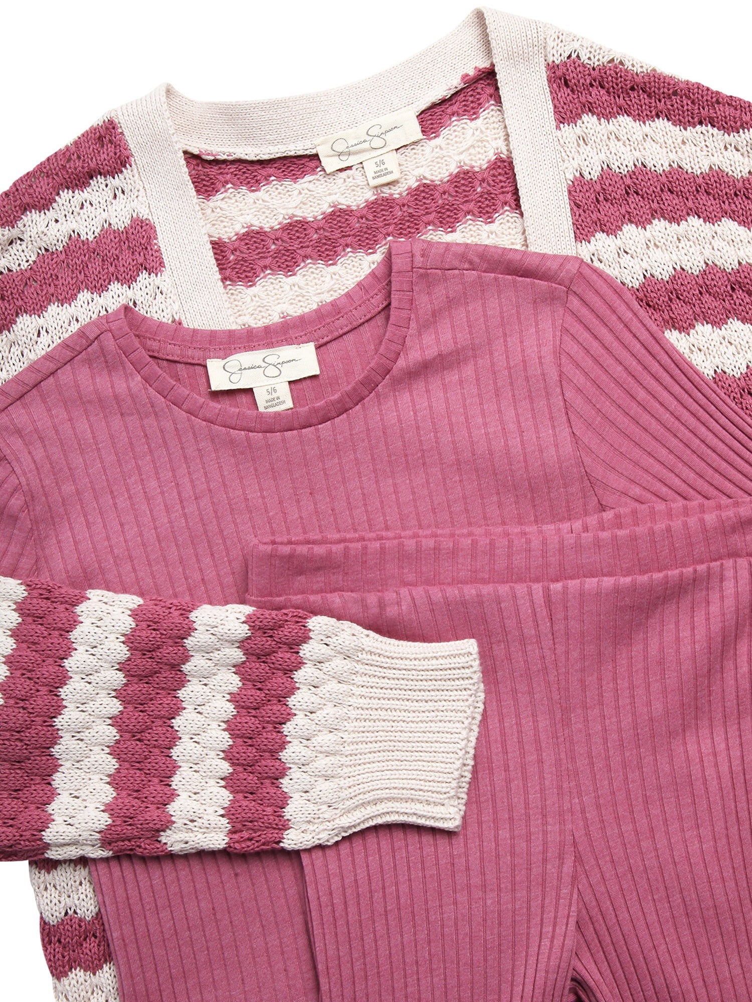 Jessica Simpson Girls' Tee, Cardigan and Flare Pants Set, 3-Piece, Sizes 4-8