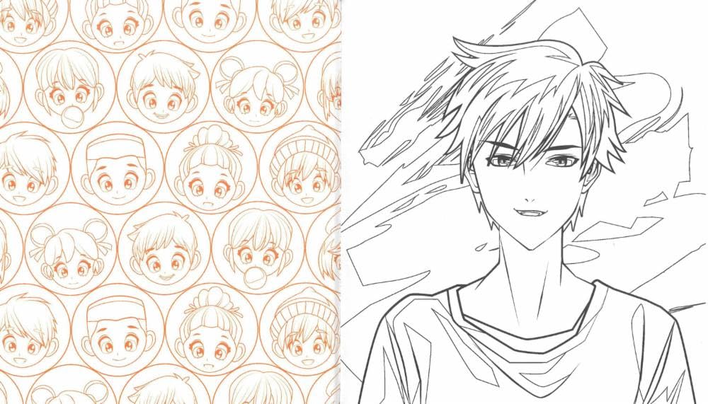 No Author Manga coloring. Album da colorare per bambini, fantastici personaggi in s (Paperback)