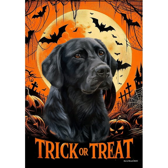 Black Labrador - Best of Breed  Halloween Garden Flag