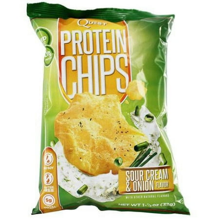 Quest Protein Chps - Sour Cream and Onion - 1.125 oz - Case of 8 Protein Snacks