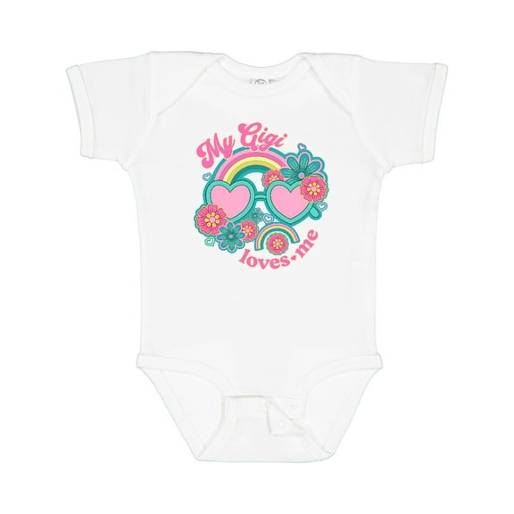 Inktastic My Gigi Loves Me Girls Rainbow Granddaughter Girls Baby Bodysuit