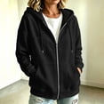thumbnail image 6 of Edvintorg Women's Jackets Loose Zip up Long Sleeve Coat Fall Winter Casual Hooded Outerwear with Pocket Women's Clothes S-2XL Black, 6 of 9