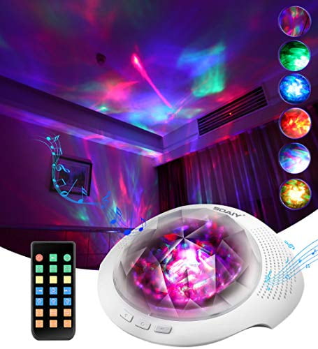 SOAIY Sleep Sound Machine  Aurora Projector Night Light for Kids with Bluetooth 