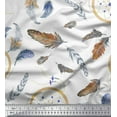 thumbnail image 1 of Soimoi polyester Crepe Fabric Feather & Dream Catcher Home Decor Fabric Prints By Yard 52 Inch Wide, 1 of 3