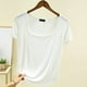 thumbnail image 4 of Camiseta de Manga Corta Mujeres Moda de Verano Yoga Casual Cuello Cuadrado Delantero Hombro Recto Cuello Redondo Superior, 4 of 4