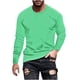 thumbnail image 2 of pstuiky manga larga para hombre, Camisa de manga larga con cuello redondo, color liso, informal y cómoda para hombre. Tops de talla grande para hombre m, 2 of 5