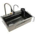 Black Kitchen Sink Digital Display Waterfall Sink Stainless Steel
