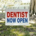 thumbnail image 5 of Dentist Now Open Yard Sign 12 Inch x 16 Inch Double Sided Weatherproof Heavy-Duty Plastic with Stake | New Location, Family Dentistry, Professional Services | Made in USA, 5 of 7