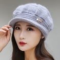 thumbnail image 4 of Dengjunhu Women's Winter Warm Hat Crochet Slouchy Beanie Knitted Caps with Visor, 4 of 5