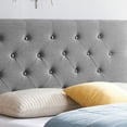 thumbnail image 4 of Agnes Contemporary Upholstered Queen/Full Headboard, Charcoal Gray and Black, 4 of 13