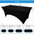thumbnail image 2 of Nappe Élastique Noire - 2 Pcs - 183 x 76cm - Nappe Rectangulaire - Sans Plis Résistante à l'Eau - pour Fêtes, Restaurants & Buffets, 2 of 8