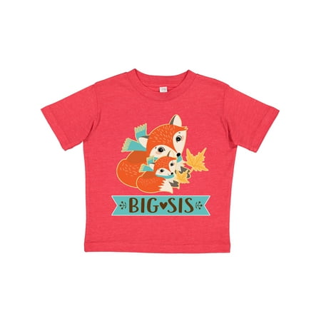 

Inktastic Big Sis Woodland Fox Sister Gift Toddler Toddler Girl T-Shirt
