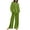 Green, variant on Brilliant Two Piece Summer Outfits Women Fall Women's Casual Long Sleeve Round Neck Top/ Long Pants Set Loose Straight Tube Pants with Pocket Green L