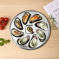 thumbnail image 6 of 2 Packs Stainless Steel Oyster Serving Platter 8 Slots with Lemon Holder for Seafood Appetizers Restaurant Kitchen Tableware Round Tray Dishwasher Safe Oven Safe Baking Dish, 6 of 8