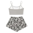 thumbnail image 4 of ZHOGXU Women's Halloween Skeleton Print Pajamas Sleeveless Crop Camisole & Shorts Pajama Sets 2 Piece Loungewear Pjs,Grey,M, 4 of 5