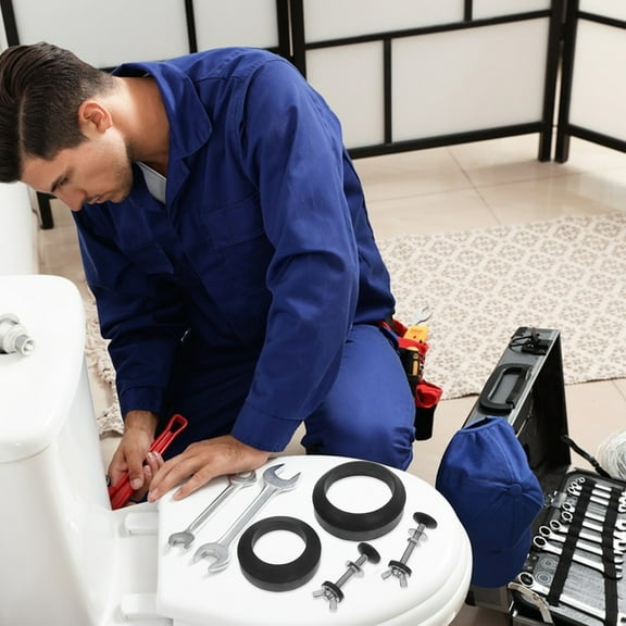 Raindrops Toilet Tank to Bowl Coupling Kit Rubber Gaskets Heavy Duty Bolts Universal Fit Easy Install 1Set