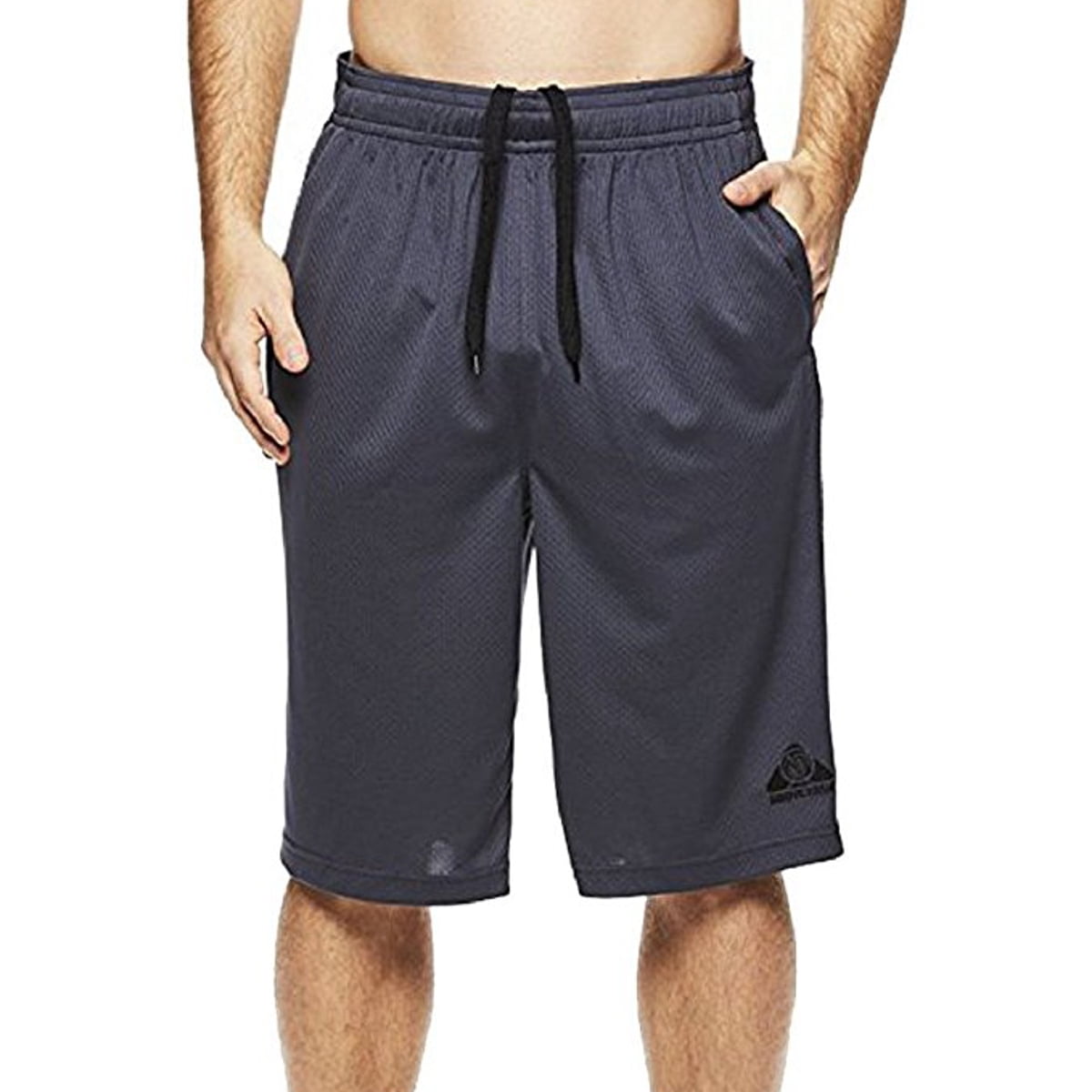 NEW Mens Athletic Shorts Large Mesh Basketball Workout Gym Running Gray Blue