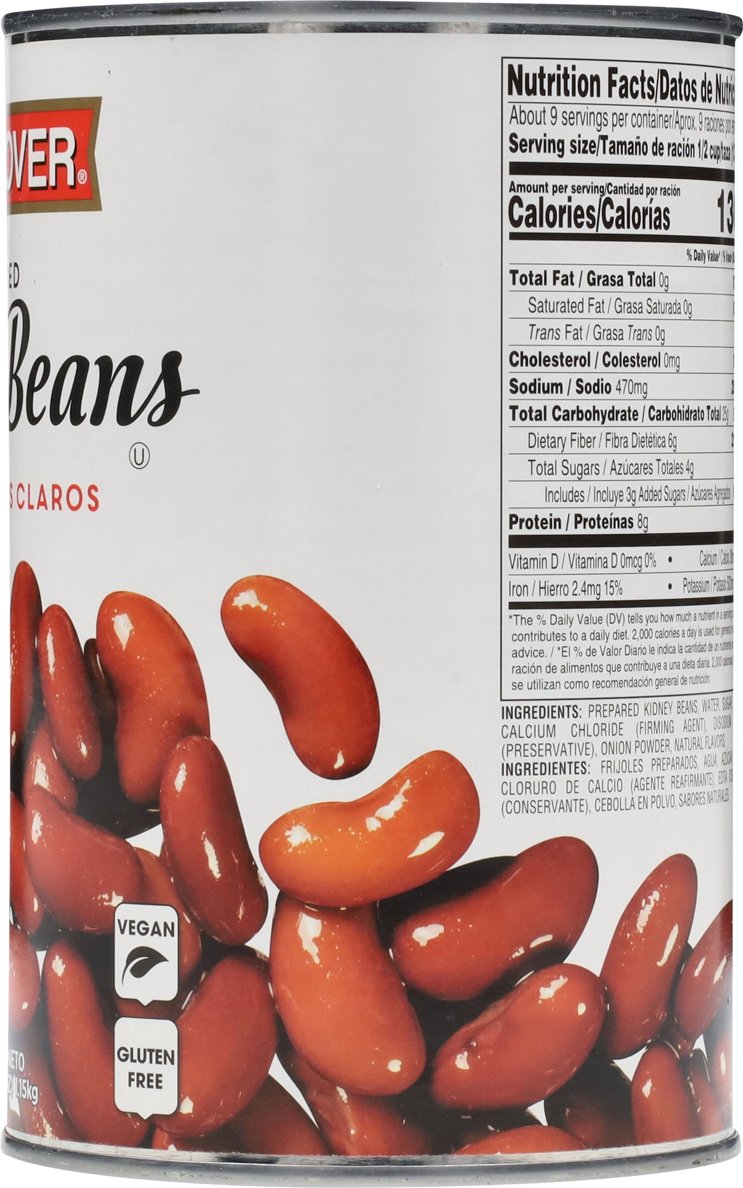 Hanover Redskin Kidney Beans Light Red, 40.5 oz Can – Family-Size Seasoned Beans for Chili, Rice, and Hearty Sides